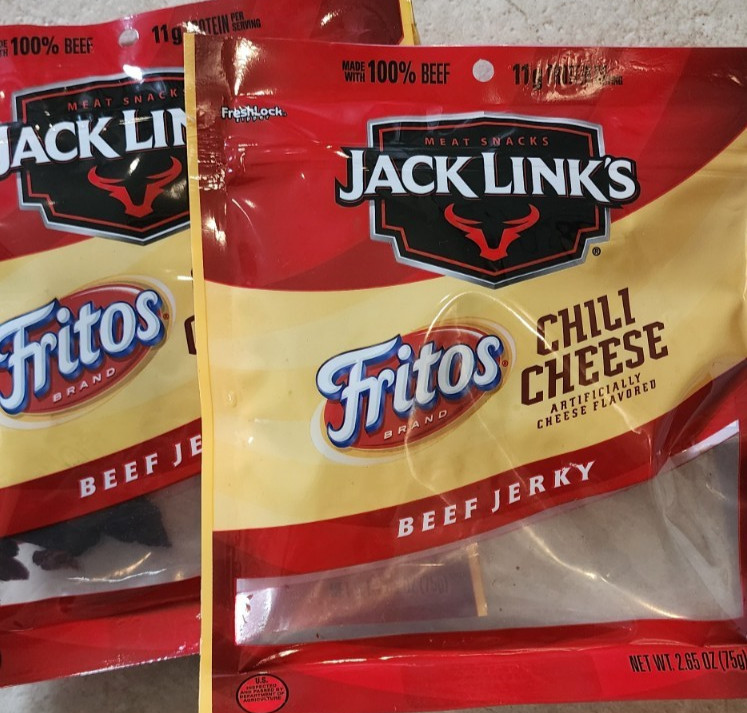 2-2.65 oz packs Jack Link’s FRITOS CHILI CHEESE Beef Jerky, see Description