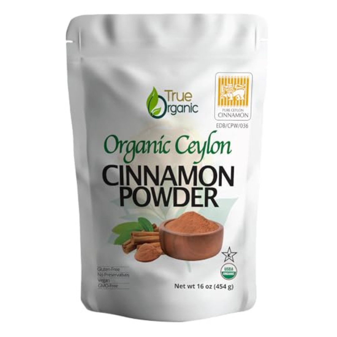 True Organic Ceylon Cinnamon Powder, 1 lb, Premium Grade, Gluten Free