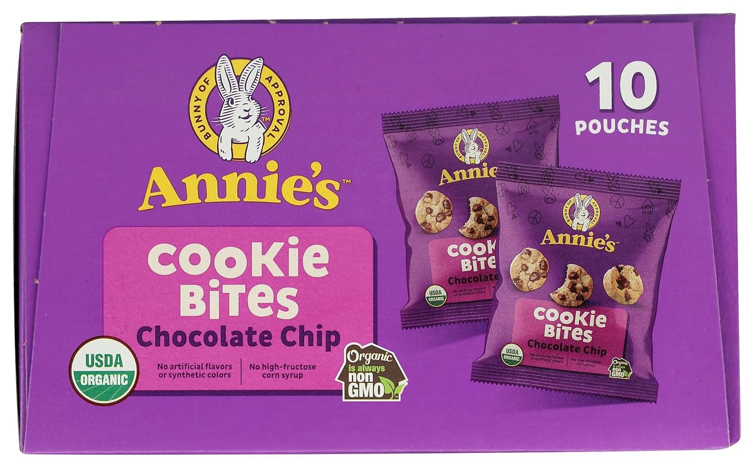 Organic Chocolate Chip Cookie Bites, 10 Pouches, 10.5 oz