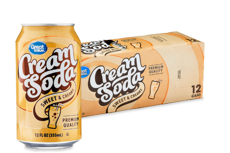 Great Value Cream Soda Pop, 12 fl oz, 12 Pack Cans