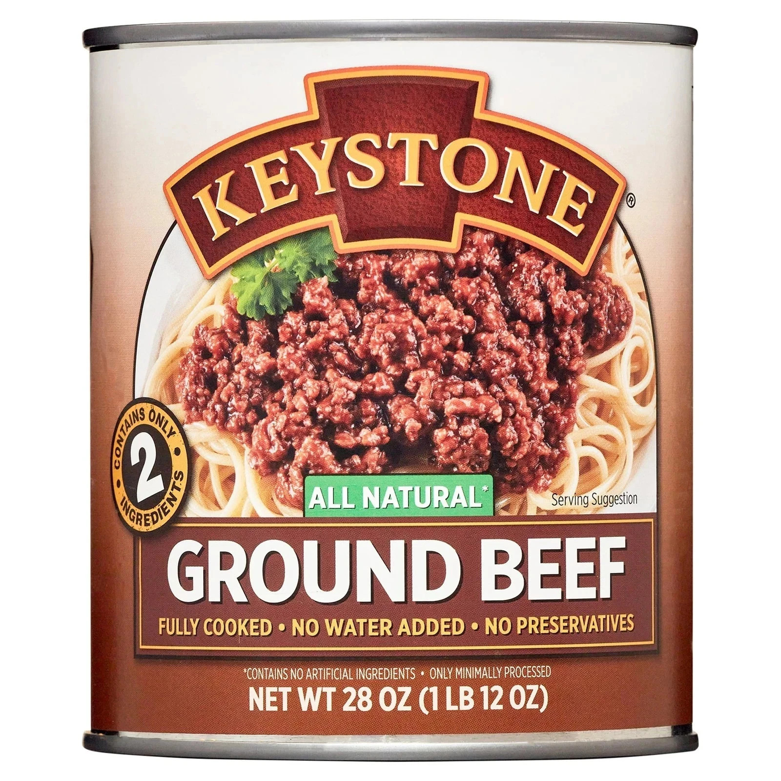 Keystone All natural Ground Beef 28 oz Can, (PACK OF 2) Free Shipping