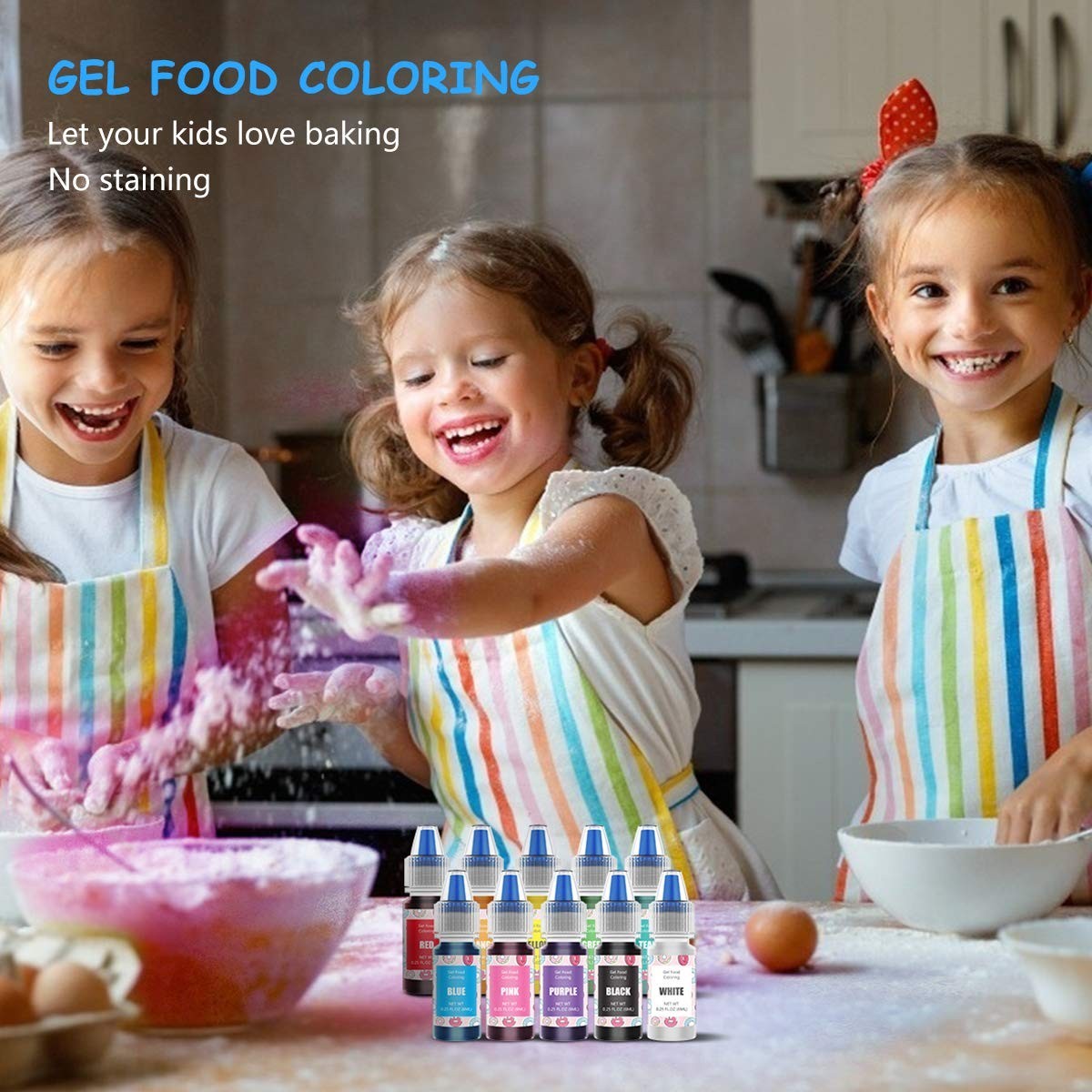 Food Coloring Gel Cake Decorating Set – 10 Colors Gel Based Edible Food Color Ea