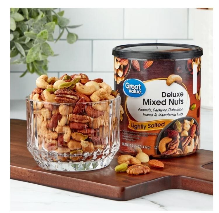 Great Value Lightly Salted, Deluxe Mixed Nuts, 15.25 oz New