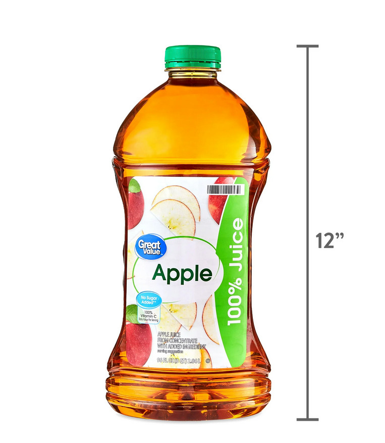 (2 pack) Great Value 100% Apple Juice, 96 fl oz