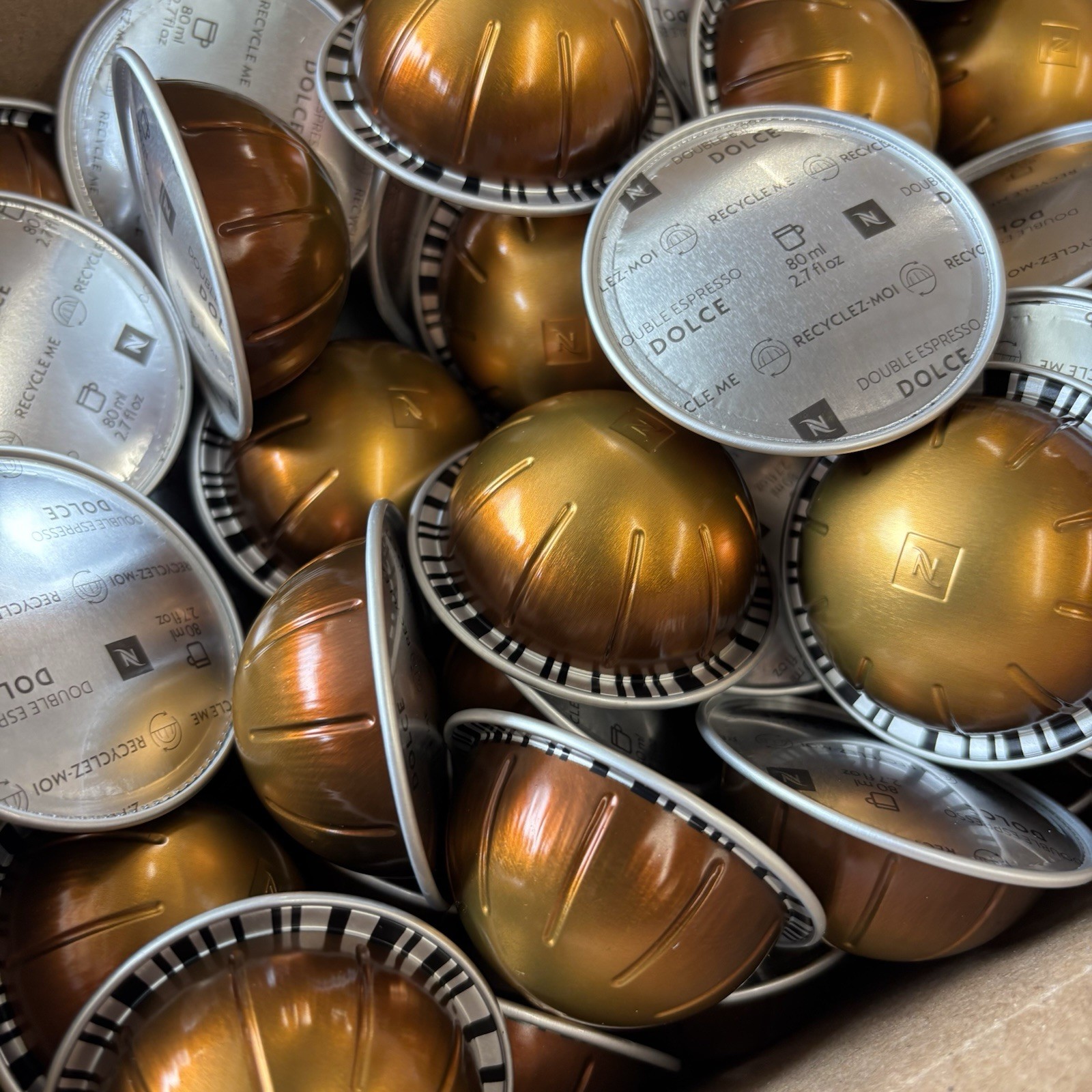 Nespresso Vertuo, Double Espresso Dolce, 50-Count Espresso Pods BULK/LOOSE