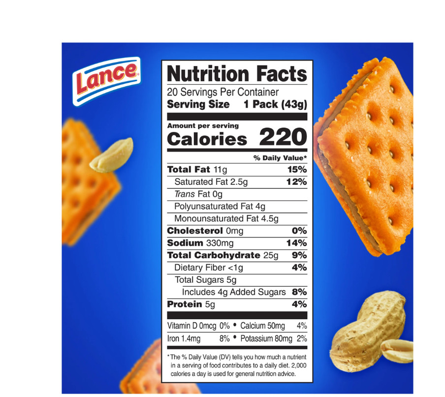 Sandwich Crackers Toastchee Peanut Butter 20 Individually Wrapped Packs