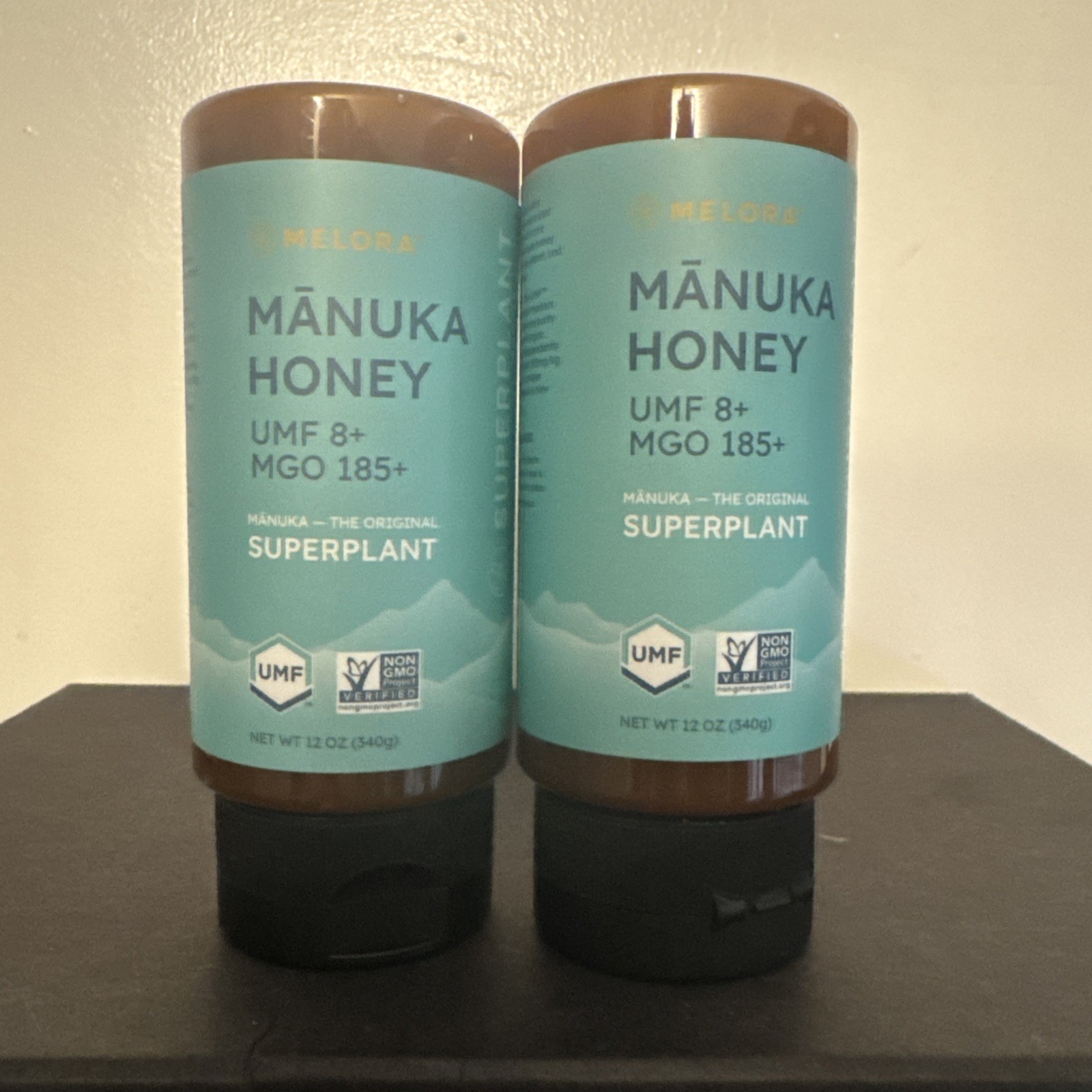 MELORA MANUKA HONEY UMF 8+ MGO 185. 2 BOTTLES OF 12OZ EACH)