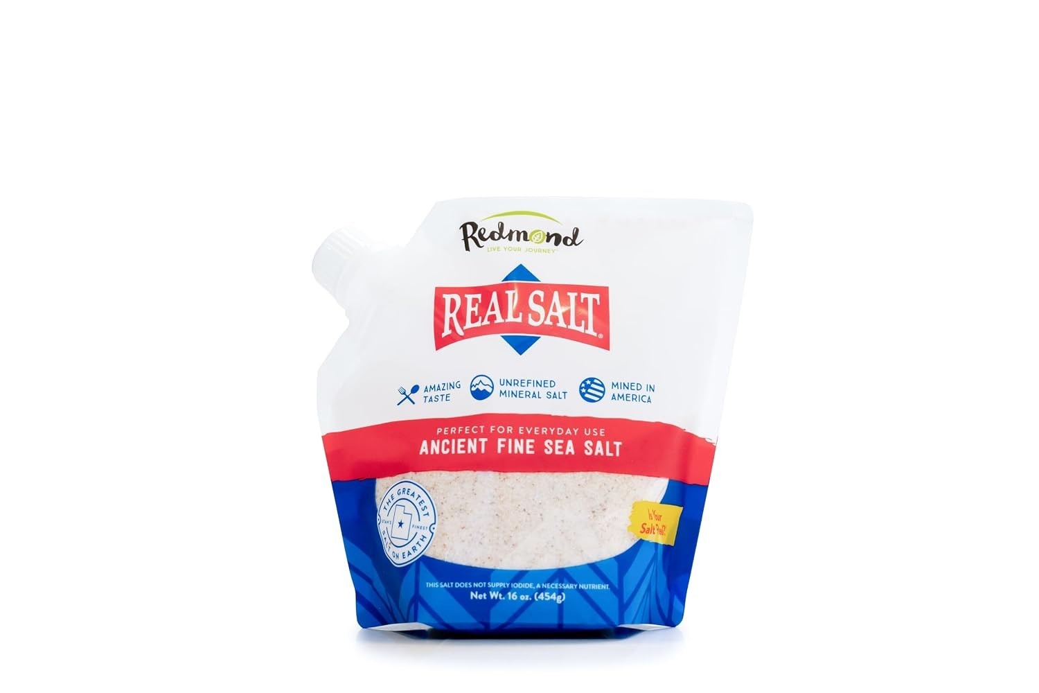 Redmond Real Salt – Ancient Fine Sea Salt, Unrefined Mineral, 16 Ounce pack of 1