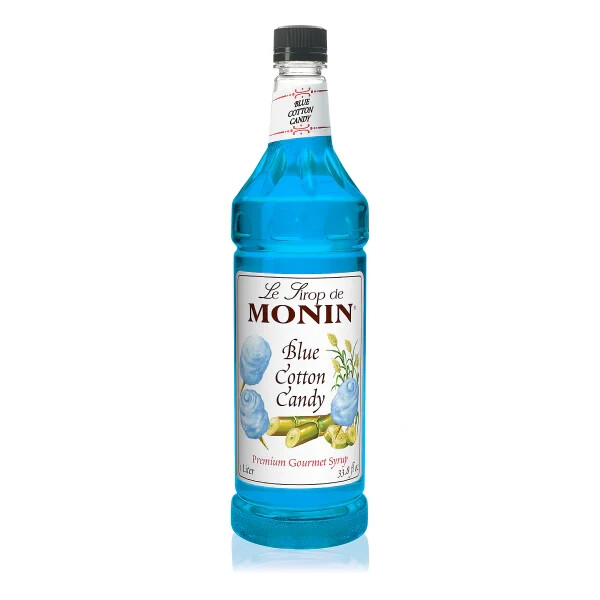 Monin Blue Cotton Candy Syrup (1L), H-Cotton Candy, Blue 1.0L