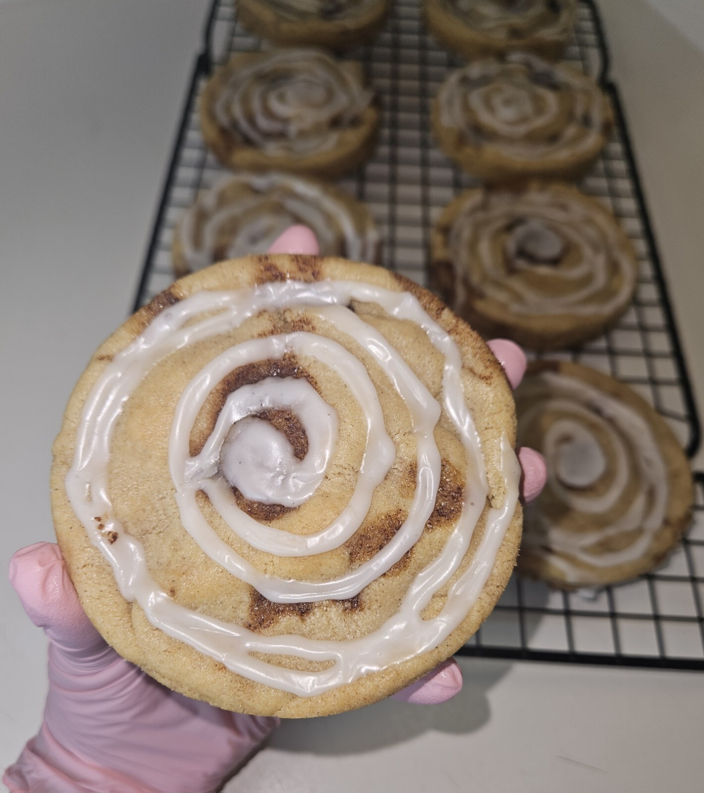 Handmade Fresh Baked Cinmamon Roll Cookies, Giant Cookies, Soft Baked Cookies