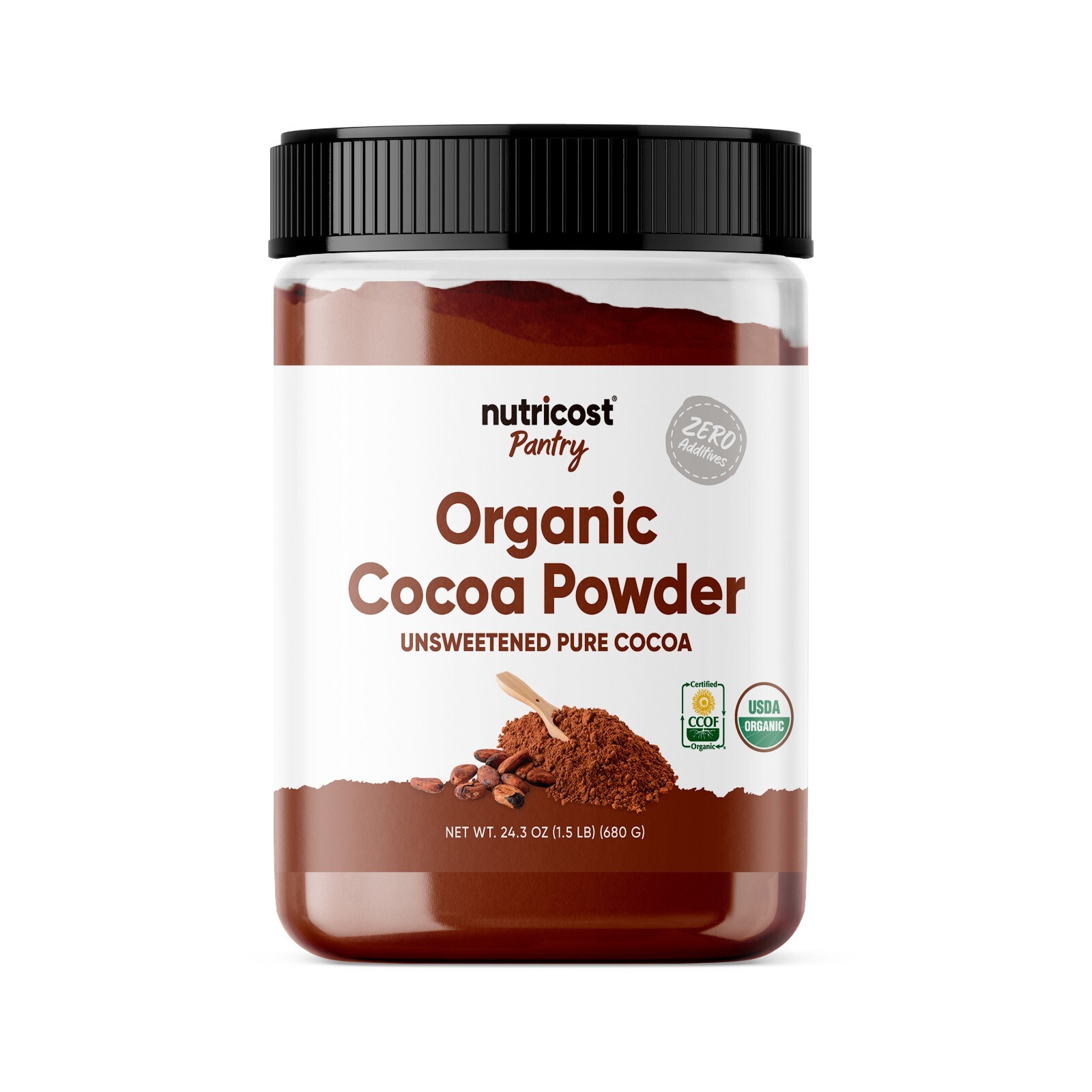 Nutricost Pantry Organic Cocoa Powder (1.5lb) – Vegan, Gluten-Free, Non-GMO