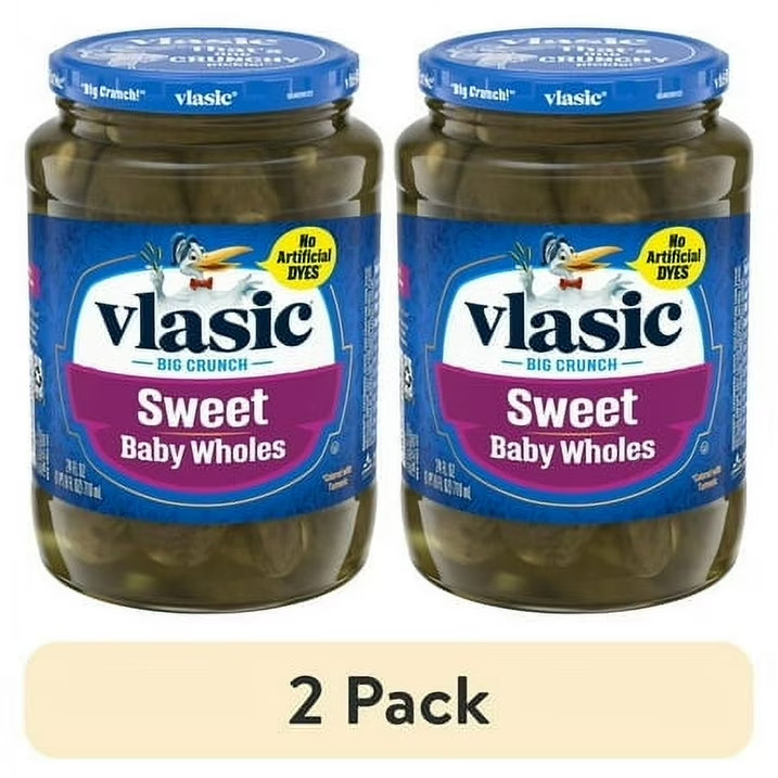 (2 pack) Vlasic Sweet Baby Whole Pickles, 24 fl oz