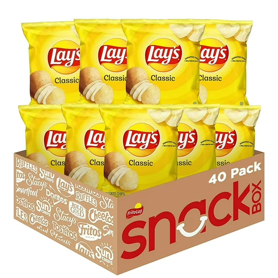 Lay’s Potato Chips, Classic, 1 Ounce (Pack of 40) 40 Count 1)
