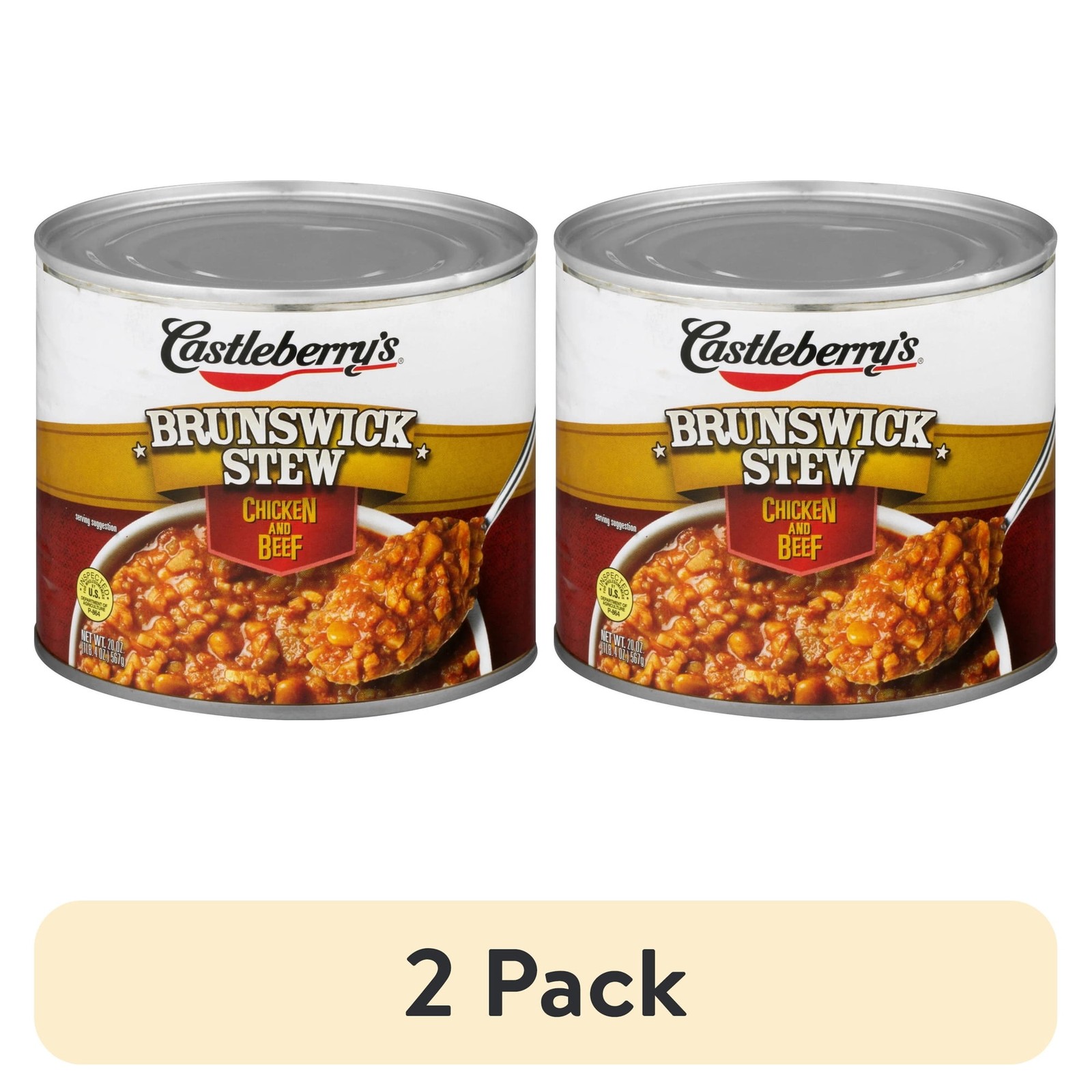 (2 pack) Castleberry’s Brunswick Stew with Chicken and Beef, 20 oz Can..