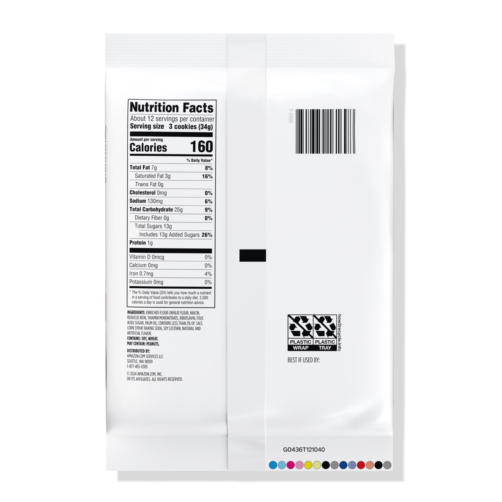 Amazon Grocery, Vanilla Sandwich Cookies, 14.3 Oz