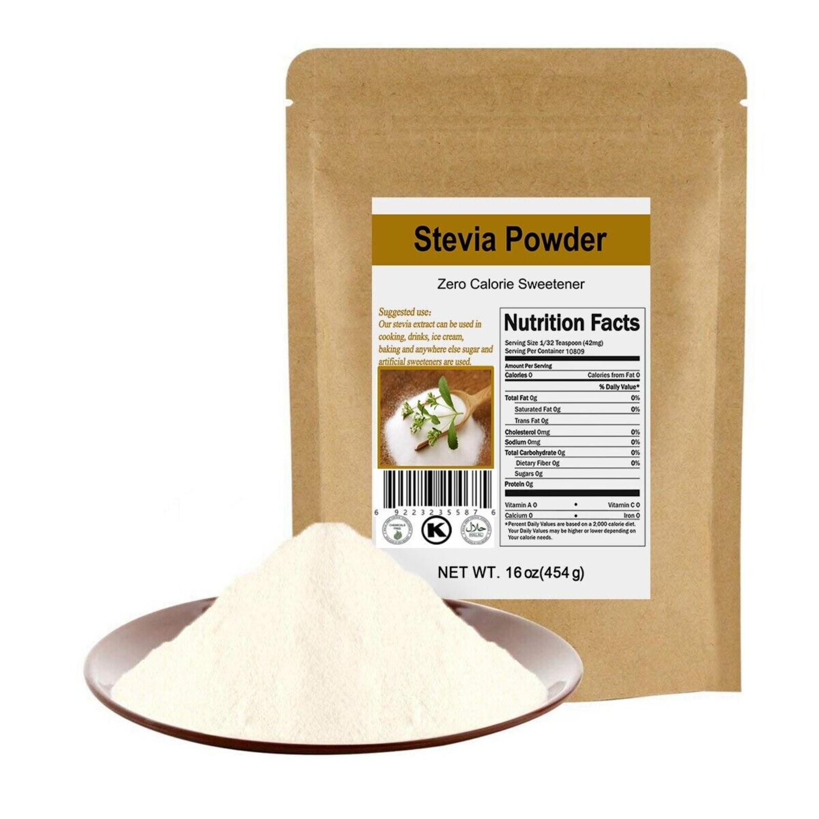 16OZ CCnature Stevia Powder Natural Extract Sweetener Stevia Leaf Sweetener 0Cal