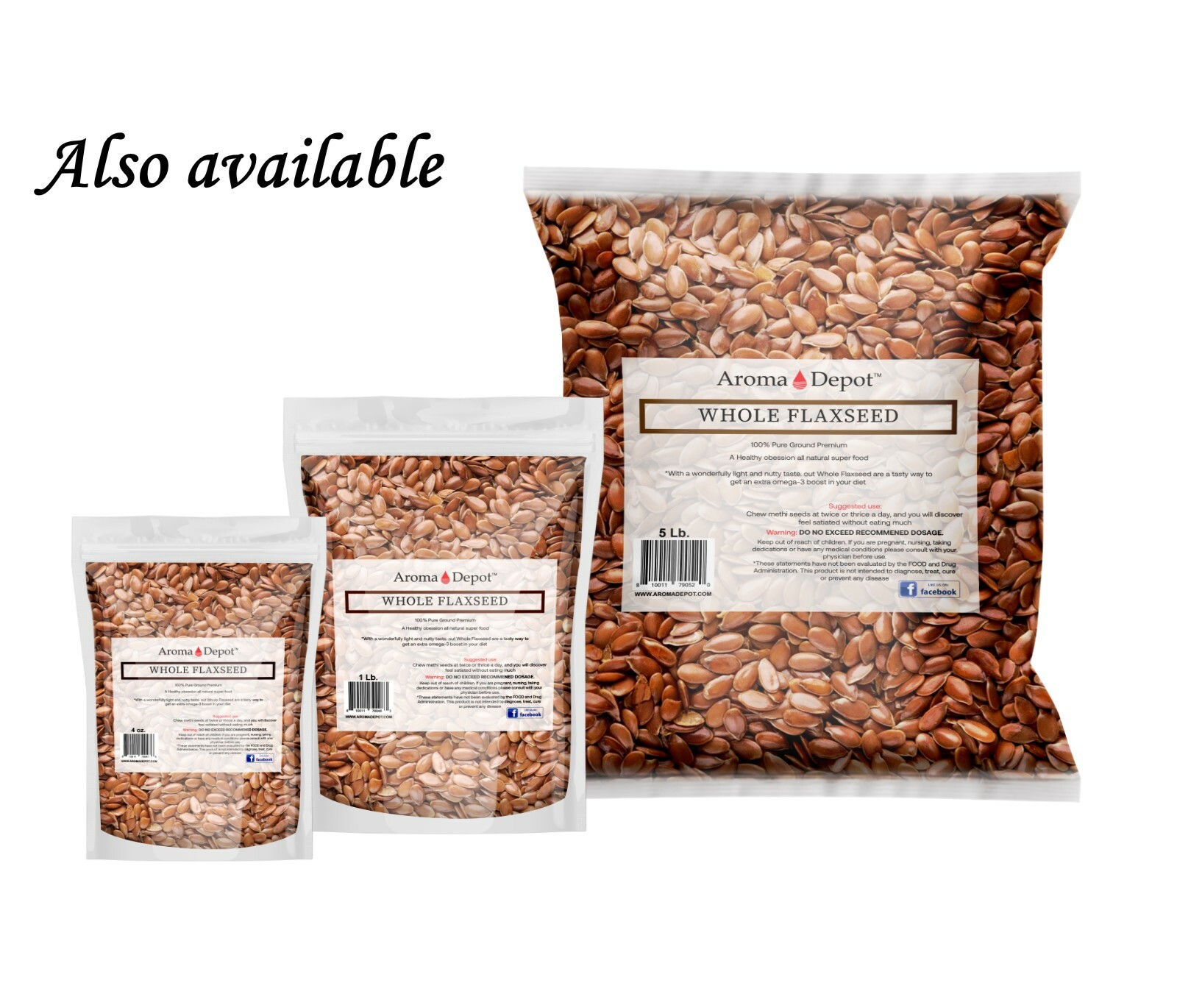 Whole Brown Grain Flax Seed Omega-3 NON GMO Gluten Free 1oz to 20lb Lino