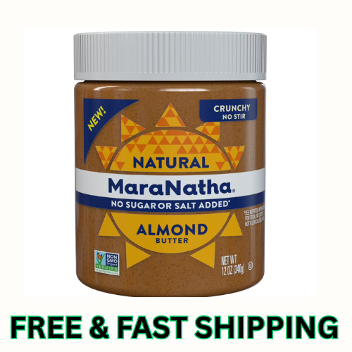 MaraNatha Natural No Sugar No Salt Crunchy Almond Butter, 12 oz