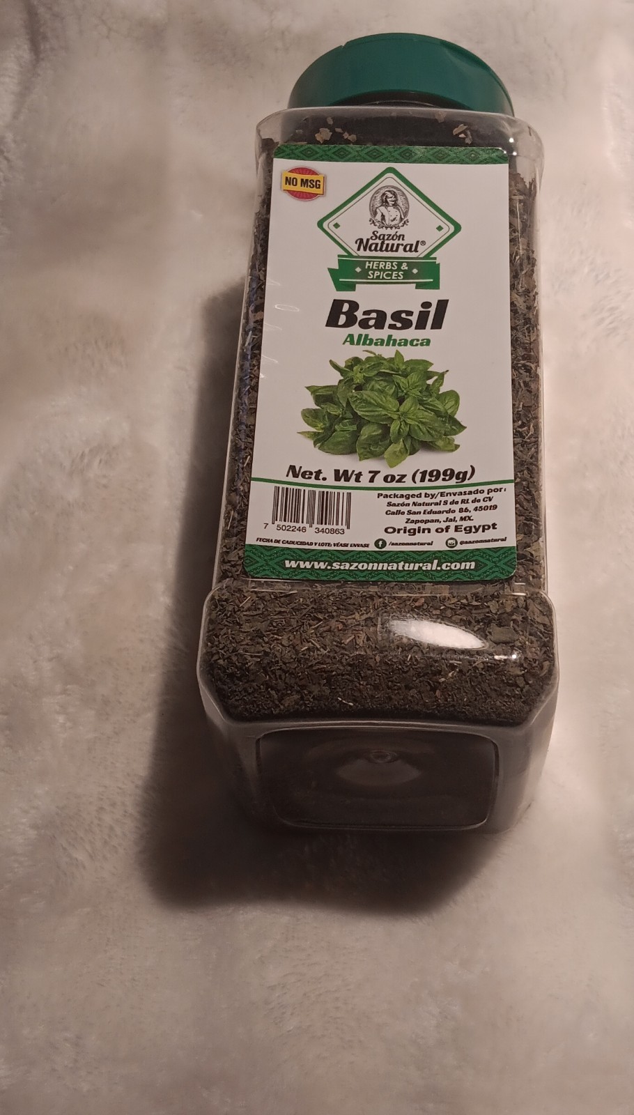 Sazón Natural Dried Basil Leaves 199g Single Spice Herb No MSG