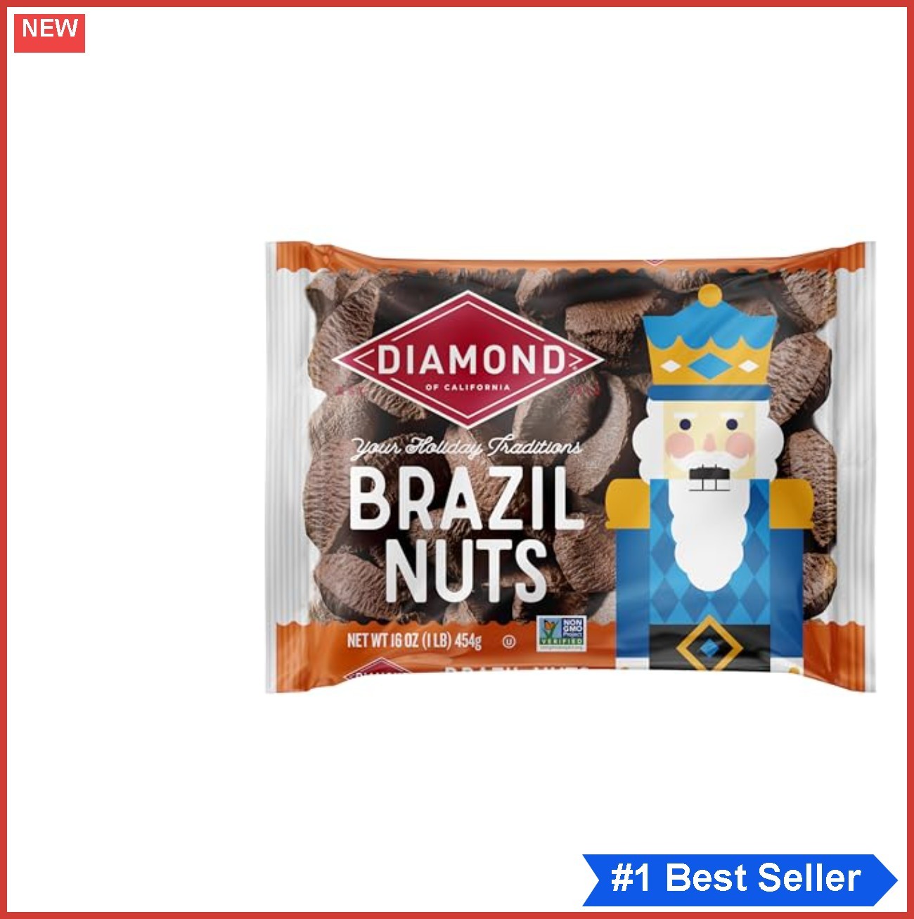 In-Shell Brazil Nuts 16 oz Kosher Non-GMO Raw Nutritious Snack Bag