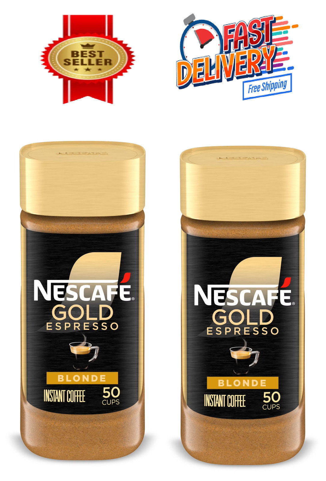 Nescafe Gold Espresso Blonde, Instant Coffee, 3.5 oz (Pack of 2)