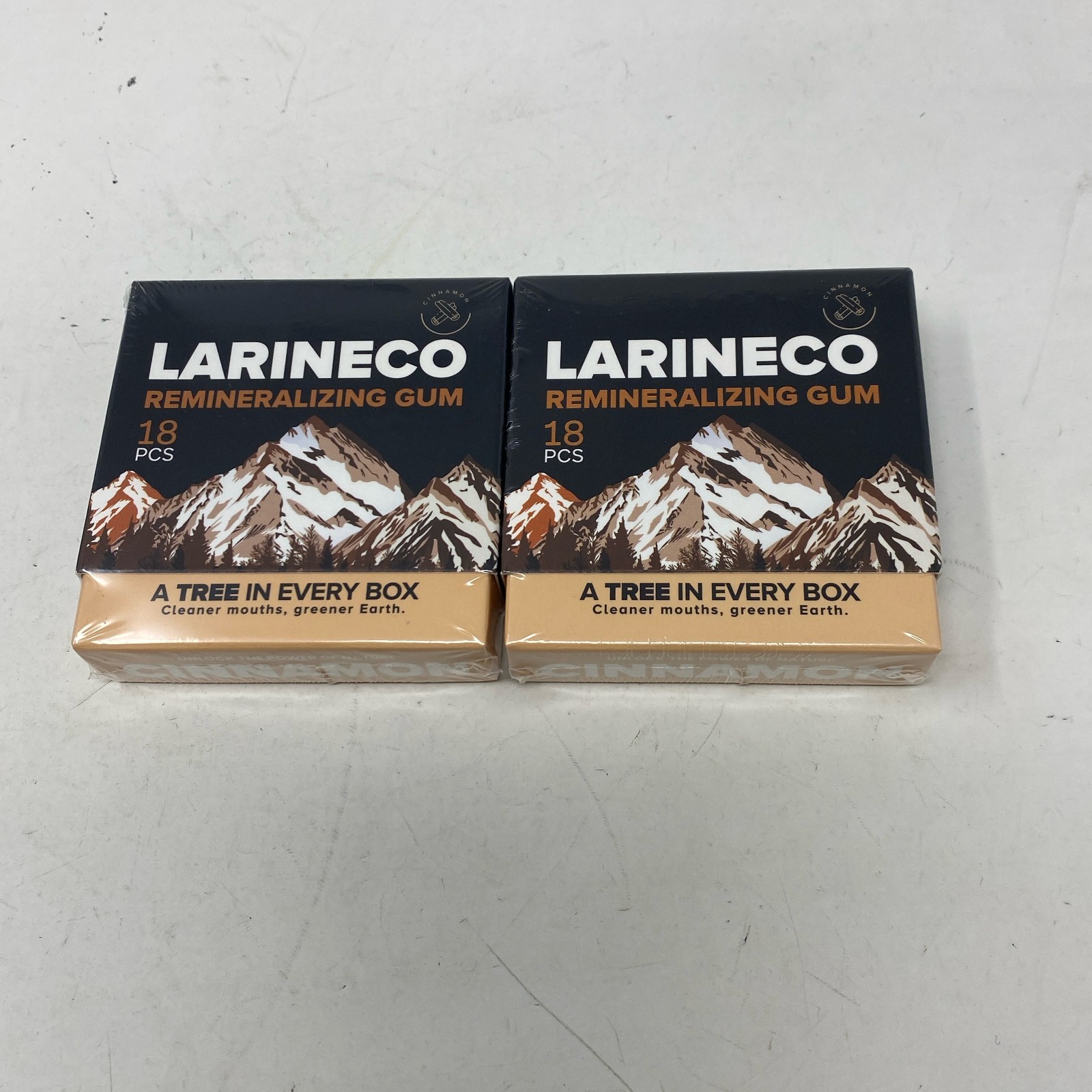 Larineco Remineralizing Gum Cinnamon 18ct 2 Pack Plastic-Free