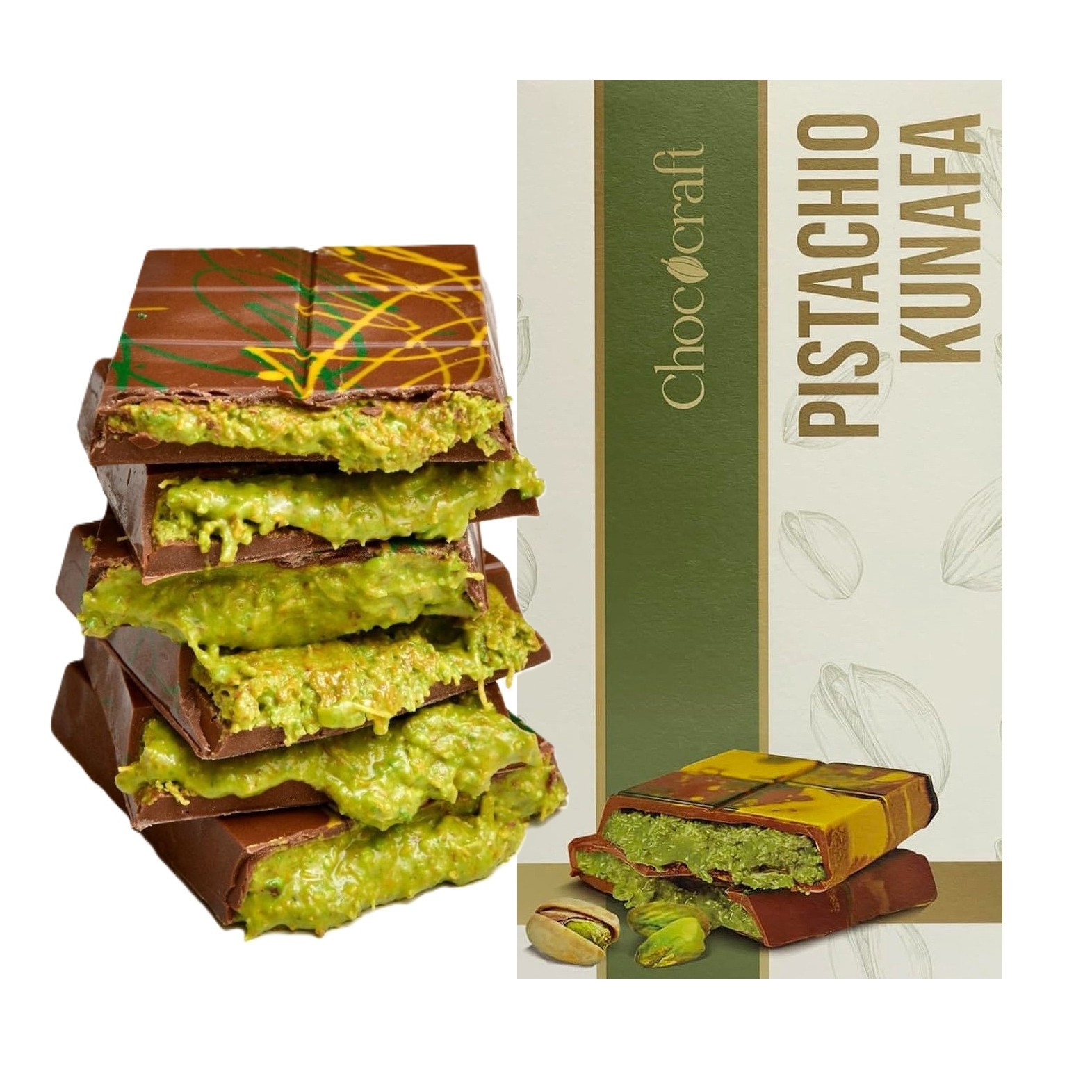 Premium Dubai Chocolate Kunafa Pistachio 6.53oz (185g) Imported from Dubai
