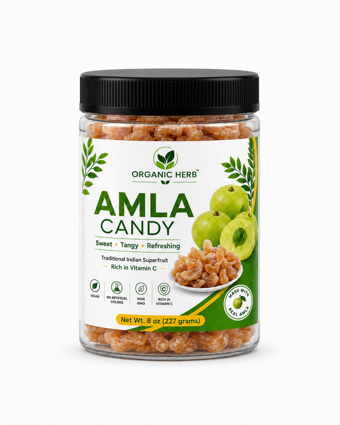 Organic Herb Masala Amla Candy 8 oz (227g) Sweet & Spicy Indian Gooseberry