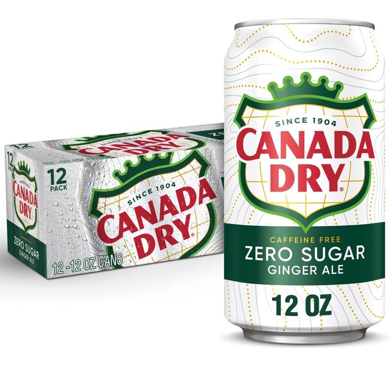 Canada Dry Zero Sugar Ginger Ale Soda, 12 fl oz cans, 12 pack-free shipping