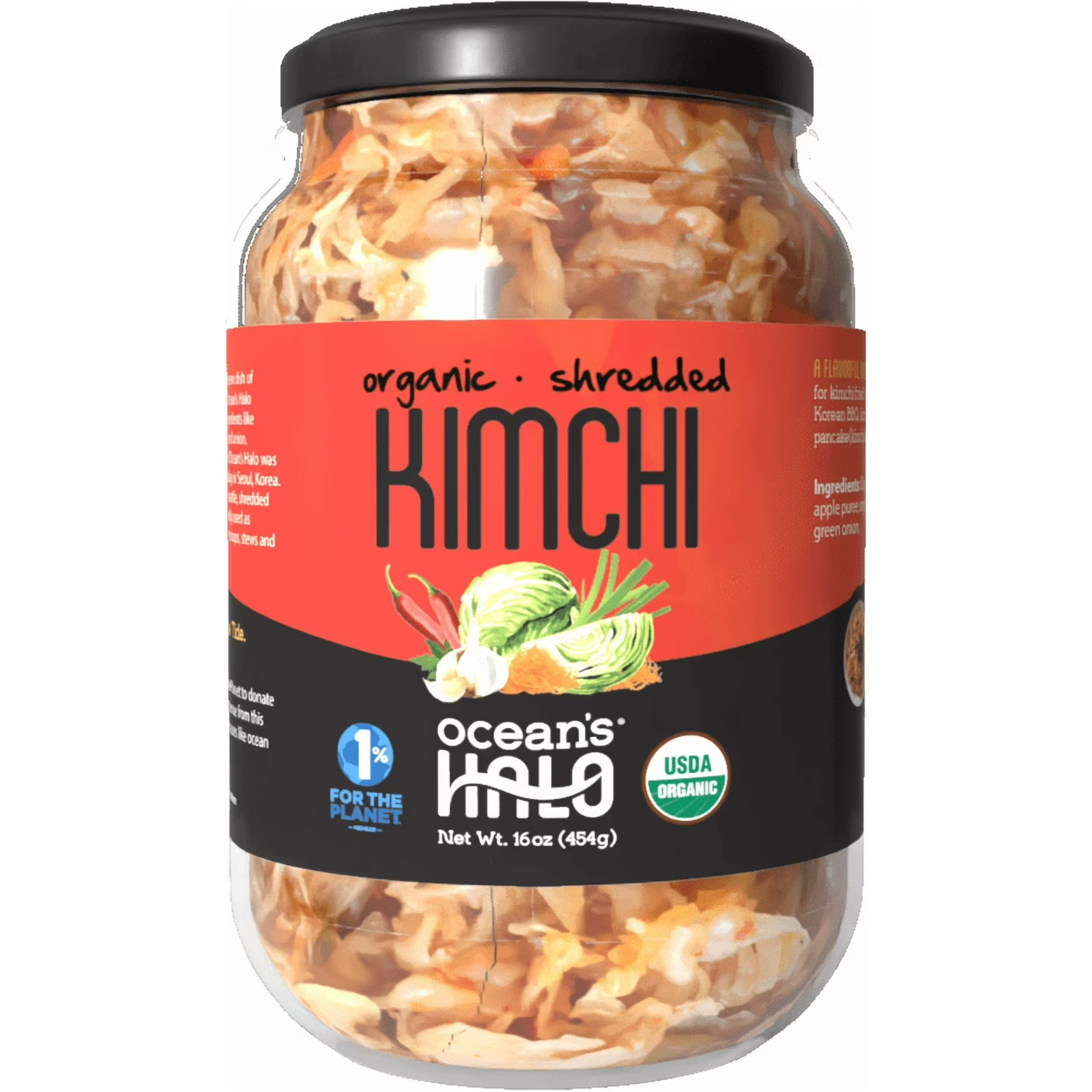 Ocean’s Halo Organic Kimchi, Shelf Stable, 16 Oz FRESH – Free Shipping
