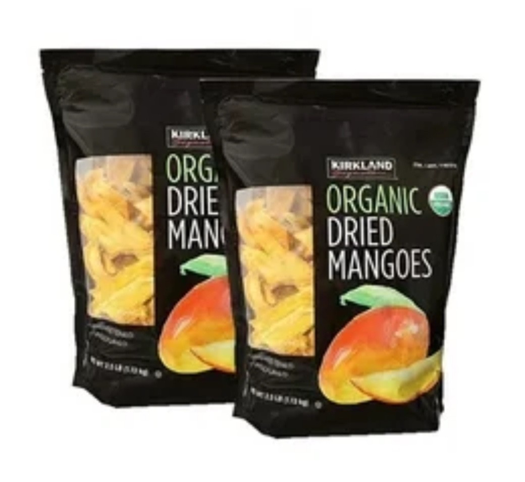 2 Packs Kirkland Signature Organic Dried Mangoes 40 OZ Each Pack, EXP 06/2027