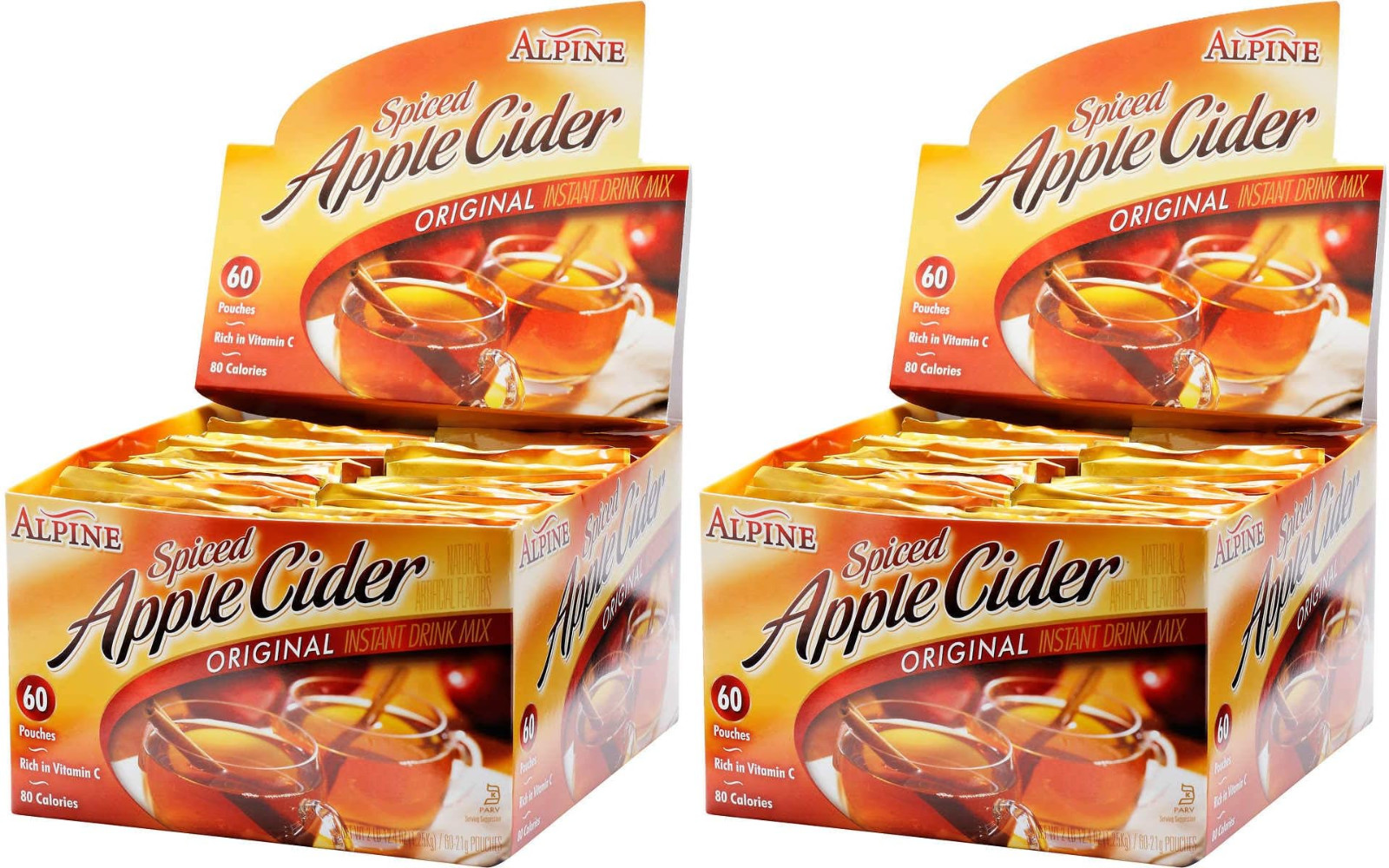 120 Alpine Spiced Apple Cider Original Instant Drink Mix, 2 Boxes of 60 Packets