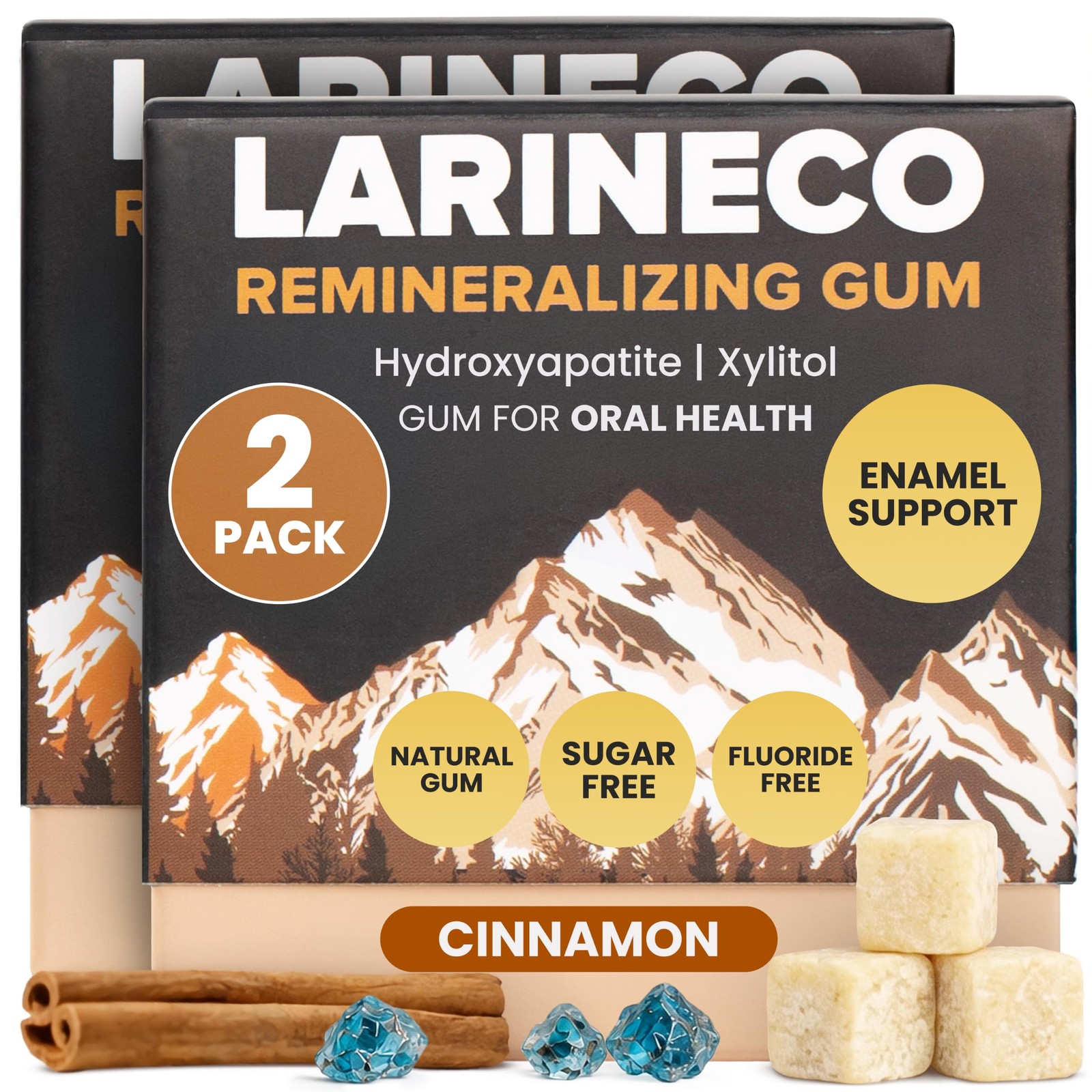 Larineco Remineralizing Gum with Nano Hydroxyapatite & Xylitol – Sugar-Free Cinn