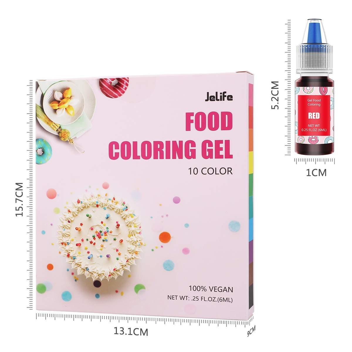 Food Coloring Gel Cake Decorating Set – 10 Colors Gel Based Edible Food Color Ea