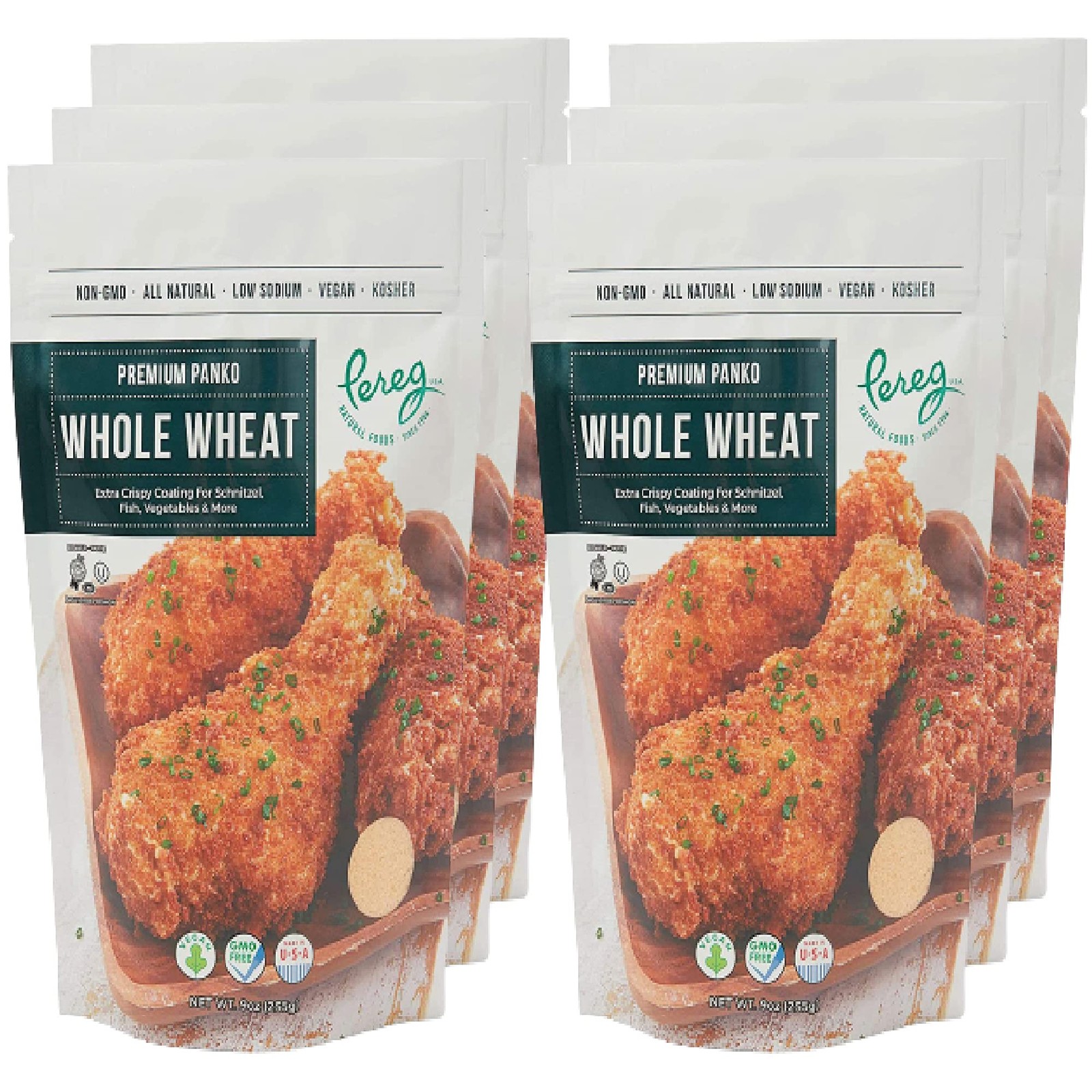 Whole Wheat Panko Bread Crumbs 9 Oz X 6 Bags – Vegan, Low Sodium, Non-GMO