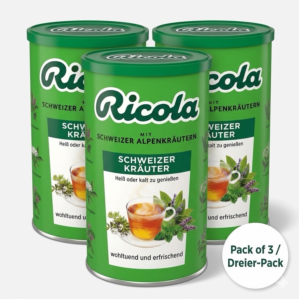 3 Pack Ricola Schweizer Kräutertee Instant Herbal Tea 200g Made in Switzerland