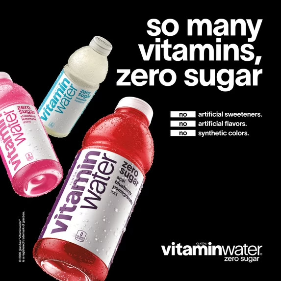 vitaminwater Rise Zero Sugar Orange Flavored Water Beverage, 16.9 fl oz, 6 Pack-