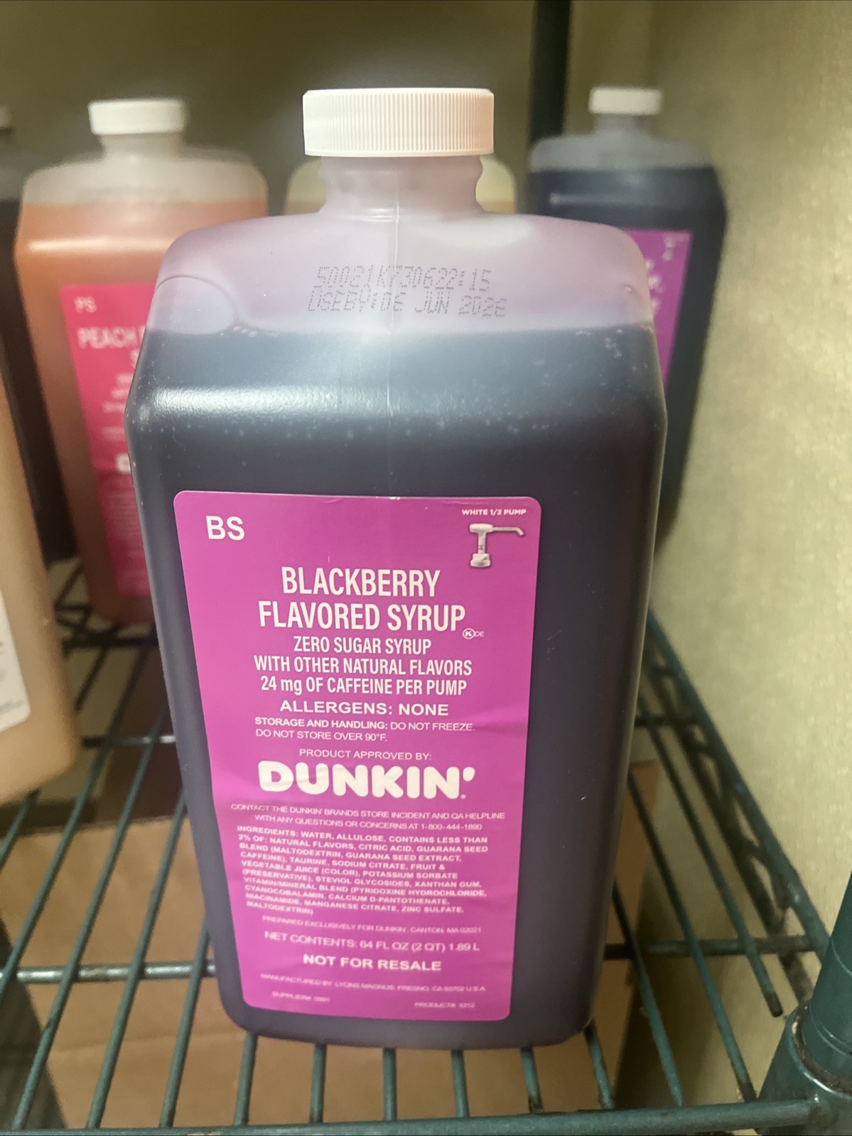 NEW* Dunkin’ Energy Black Berry Flavored Syrup 64Oz With Pump