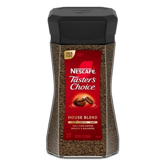 NESCAFÉ Taster’s Choice House Blend, Light Medium Roast Instant Coffee, 7 oz, 1