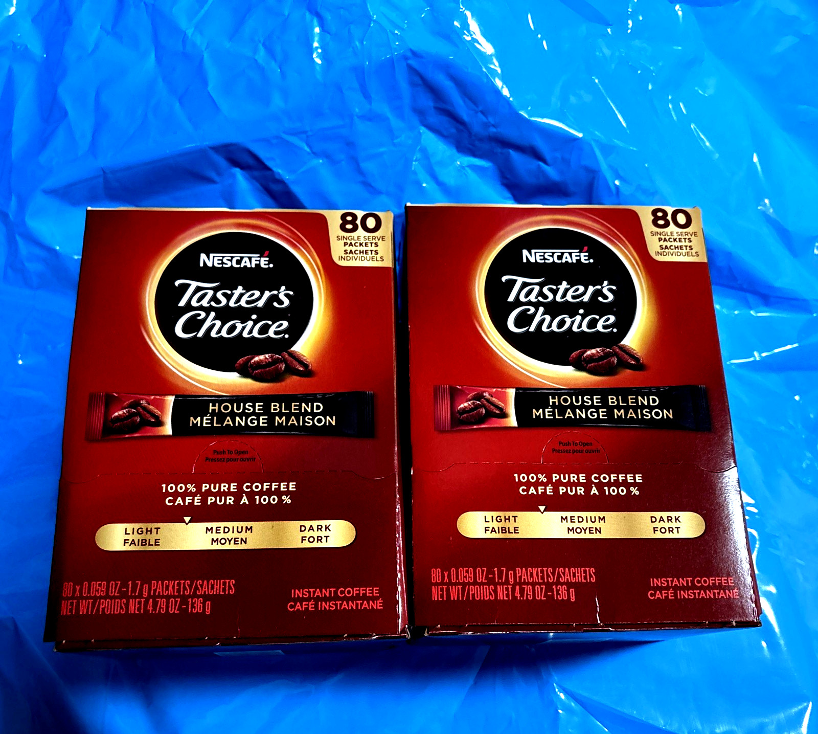 160 Packets Taster’s Choice House Blend Instant Coffee Single Serve Nescafe NEW