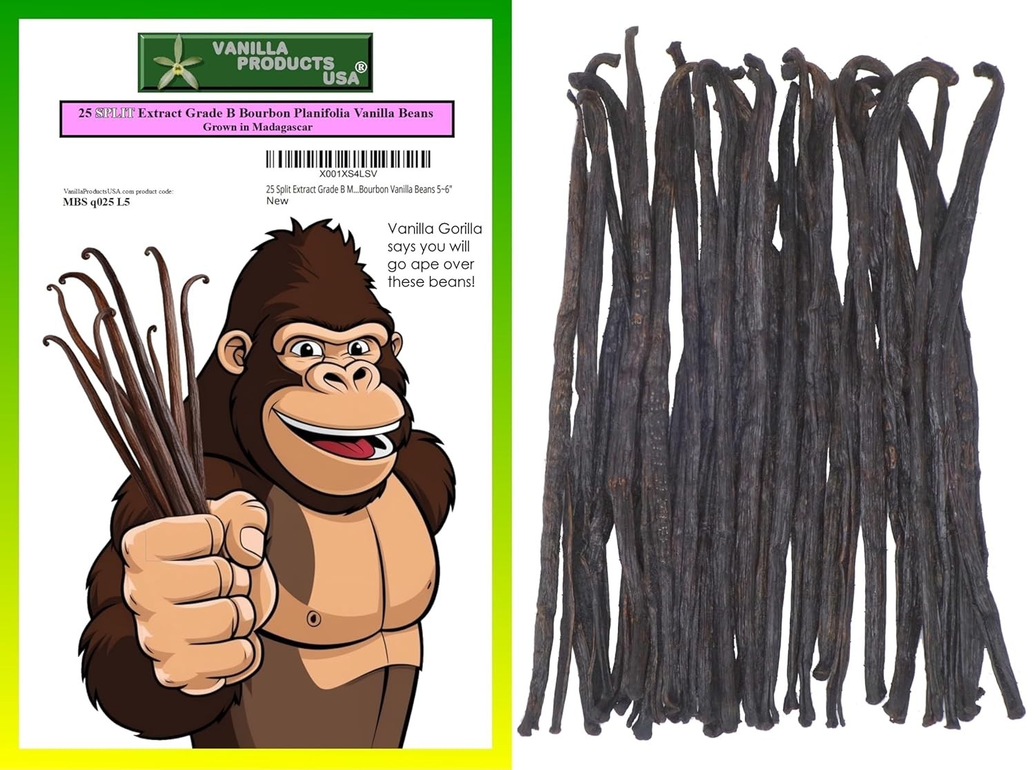 Gourmet Madagascar Bourbon Split Vanilla Beans – 25 Count, Perfect for Extracts