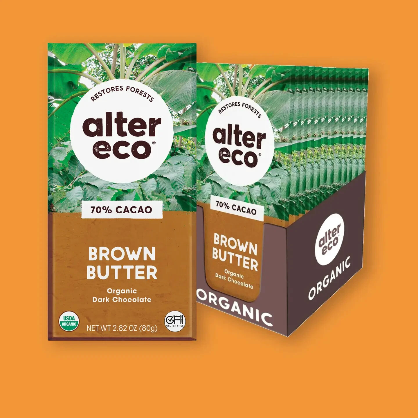 Alter Eco Organic Dark Chocolate Bars. Brown Butter, 2.82 OZ (Pack of 12)