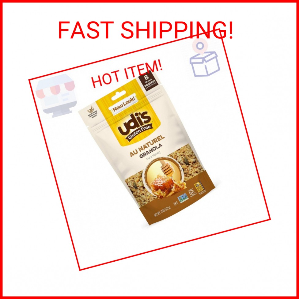 Udi’s Gluten Free Au Naturel Granola, Dairy Free and Egg Free, Pure Honey , 11Ou