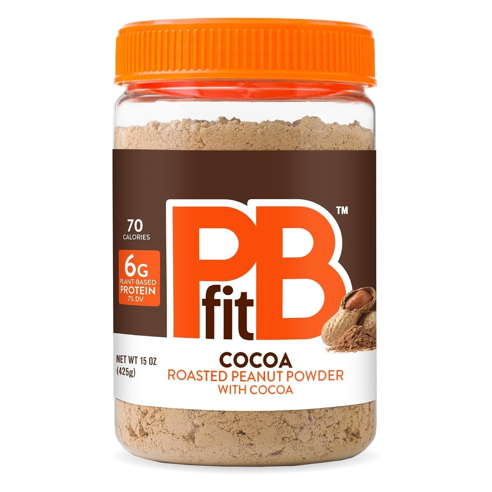 PBfit Cocoa Peanut Butter Powder 30oz – Gluten-Free, Low Fat, 6g Protein