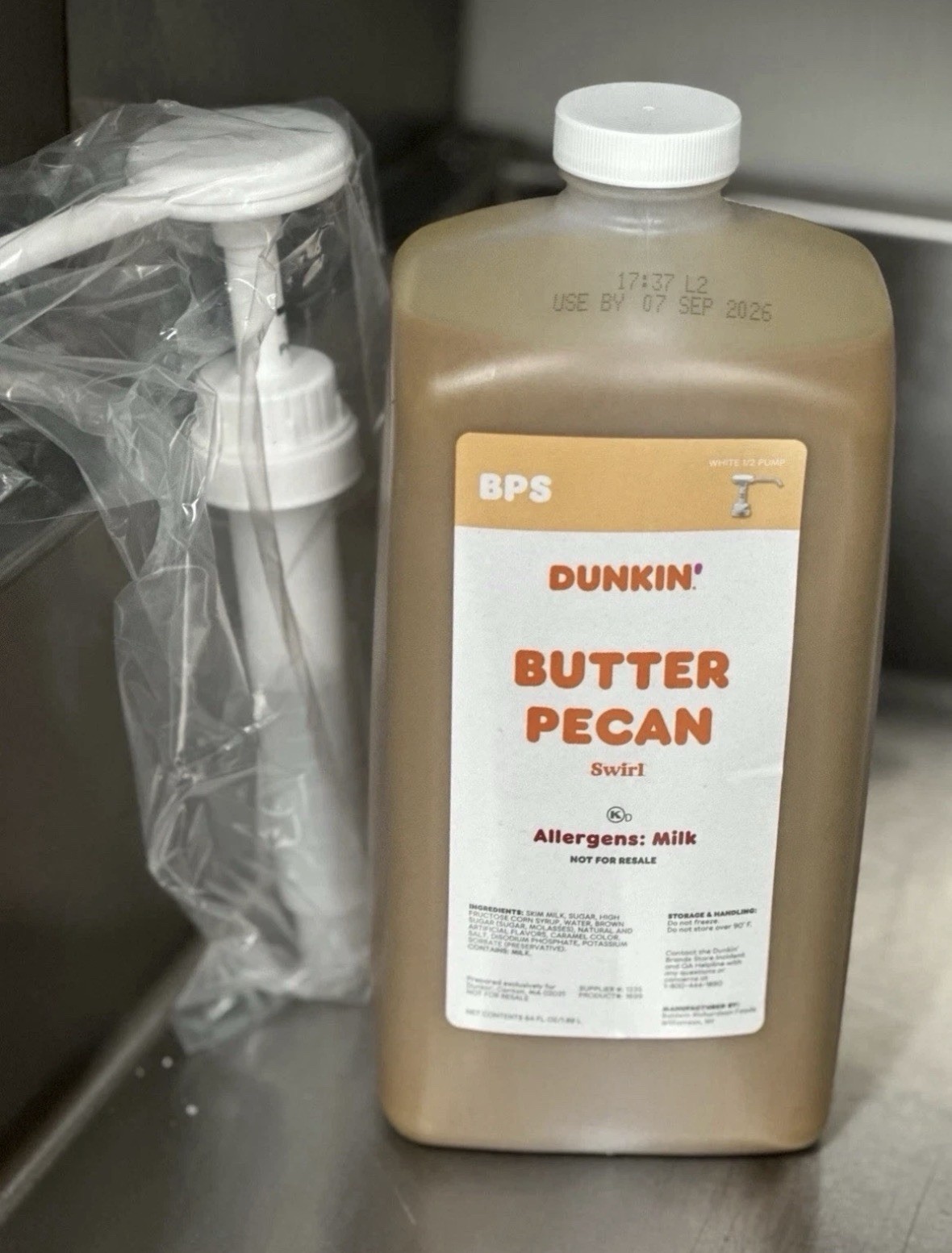Dunkin Donuts Butter Pecan Swirl With FREE Pump 64oz Jug
