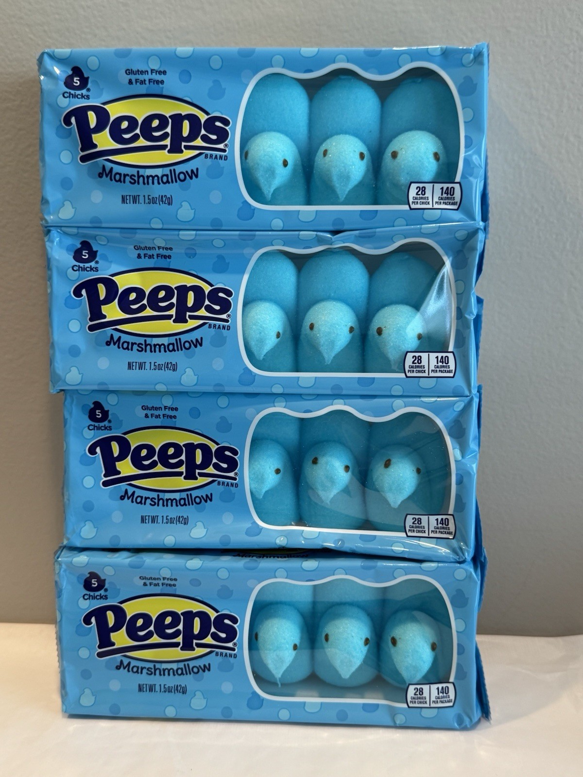 Peeps Blue Marshmallow 5 Count 4 Pack 20 Total Peeps NEW Free Shipping