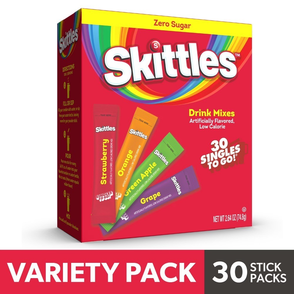 Zero Sugar Variety Pack Drink Mix Singles to Go Powdered Beverage 30 Count