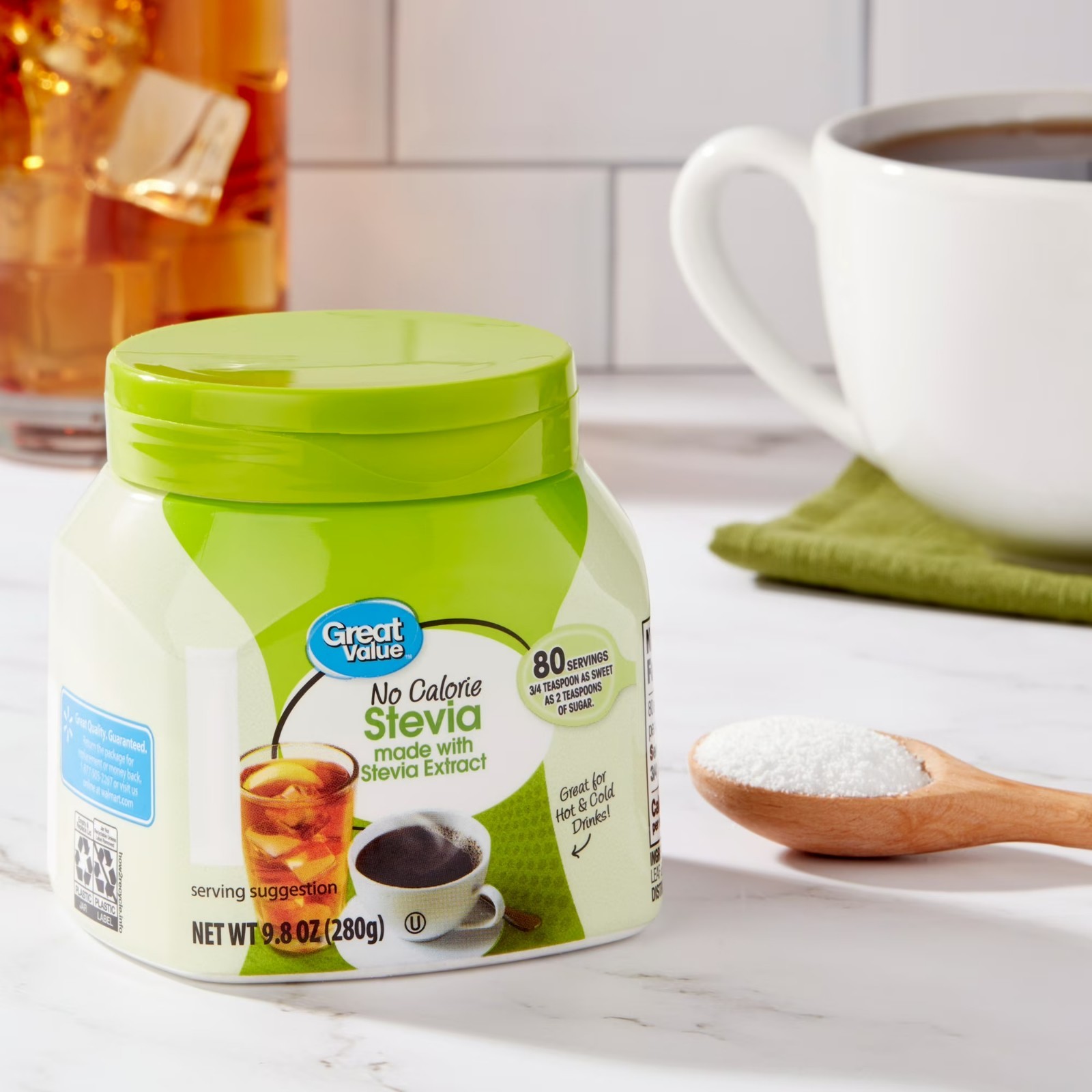 Great Value No Calorie Stevia Sweetener Sugar Substitute, 9.8 oz