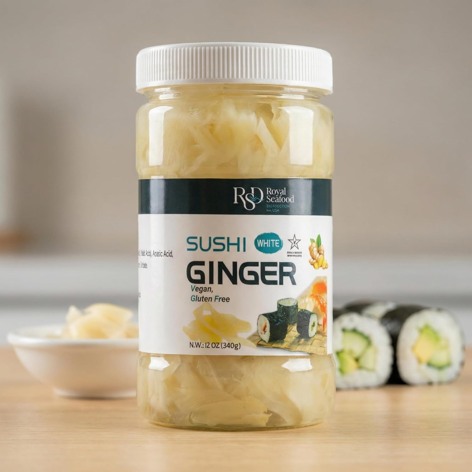 RSD Premium Pickled Sushi Ginger – Japanese White Ginger, Vegan, Gluten-Free, No