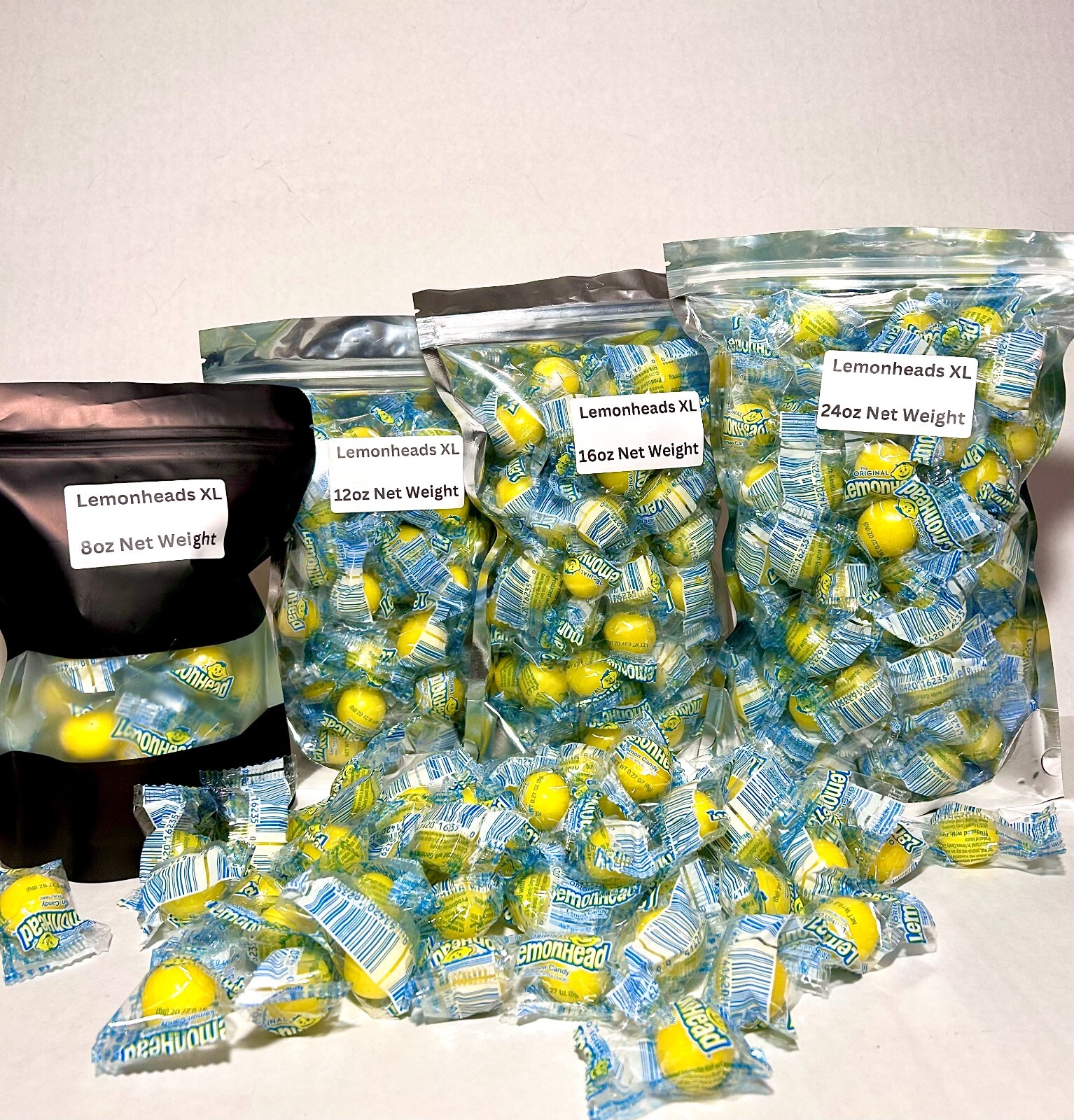 Lemonhead XL Bulk Hard Sour Candy 8oz 12oz 1LB 1.5LB 3LB 5LB Lemon Flavor